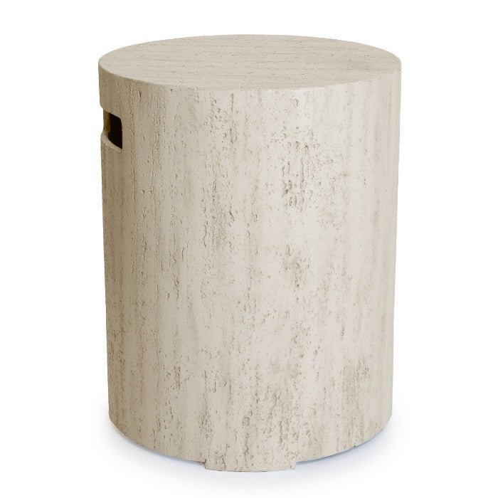 Happy Cocooning Round Gas Bottle Enclosure in Travertine