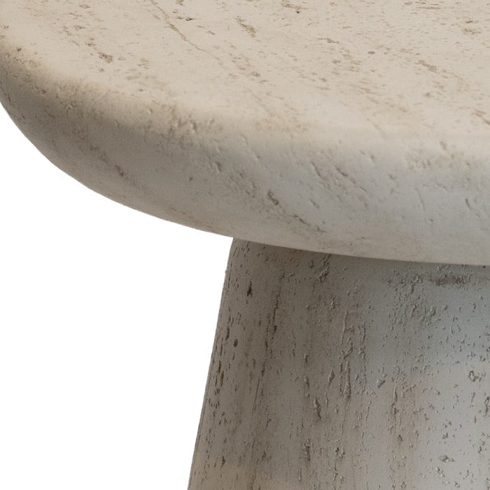 Happy Cocooning Round Side Table in Travertine