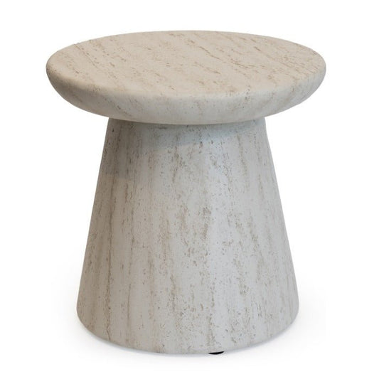 Happy Cocooning Round Side Table in Travertine