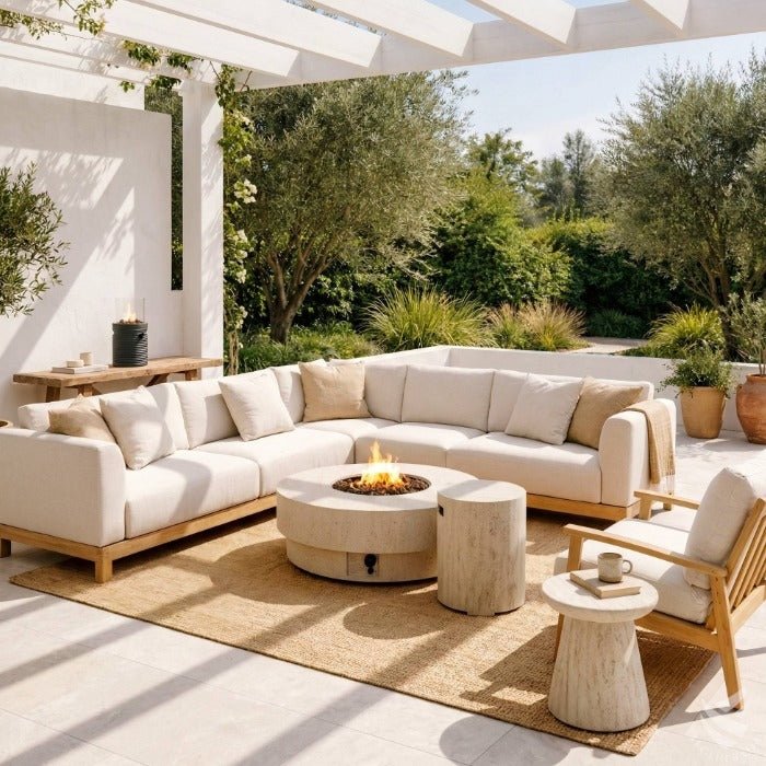 Happy Cocooning Round Side Table in Travertine