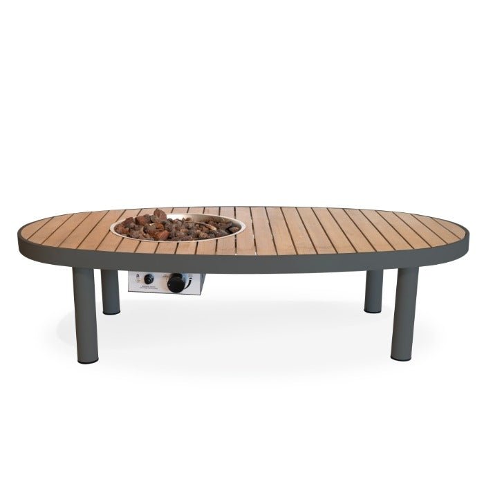 Happy Cocooning Riviera 140 Gas Fire Table - outdoor fireplaces - Ice Cold Spice | Smokey Anthracite