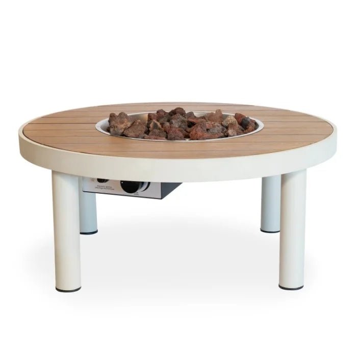 Happy Cocooning Riviera 80 Gas Fire Table - outdoor fireplaces - Ice Cold Spice | Oyster Beige