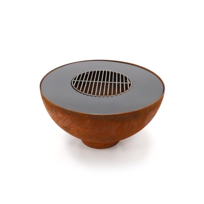 HEAT Gystad Fire Bowl with Plancha Grill in Corten