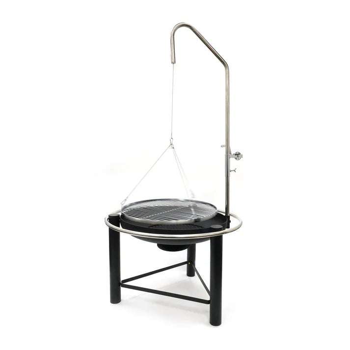 HEAT Pendal Fire Bowl with Pulley Grill in Black