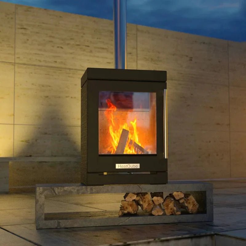 HeatQube Wood Burning Stove in Black