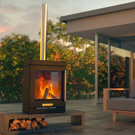 HeatQube Wood Burning Stove in Black