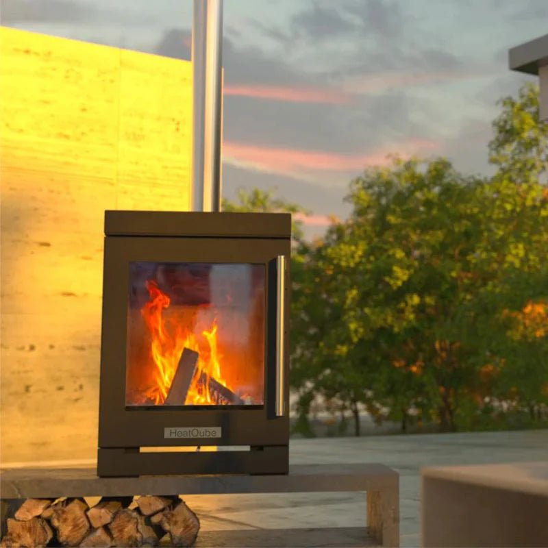 HeatQube Wood Burning Stove in Black