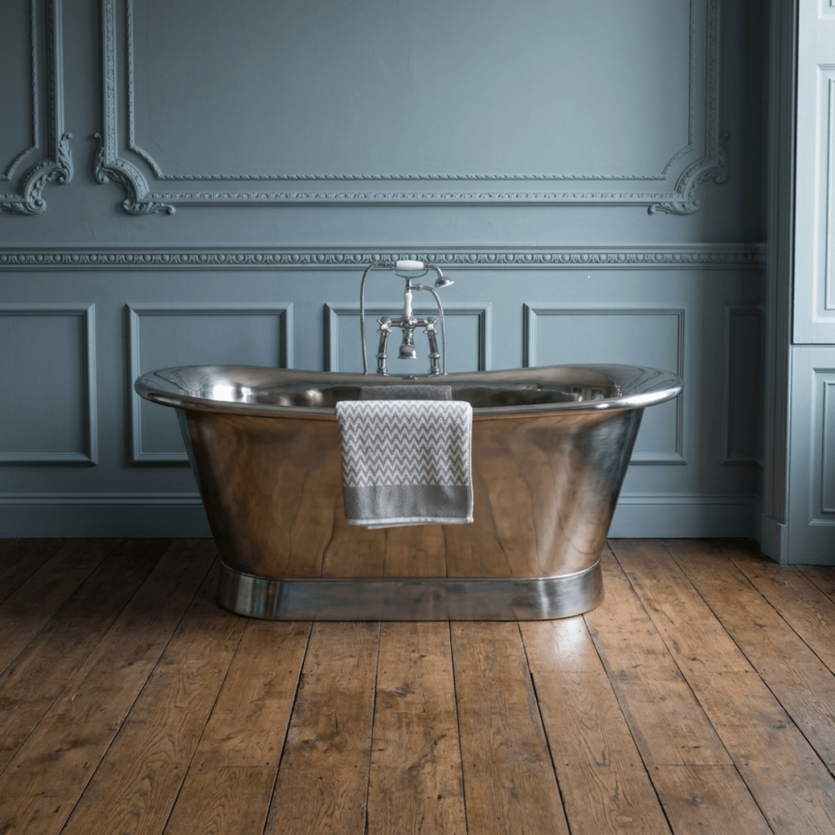 Hurlingham Allingham Nickel Freestanding Bath in Nickel