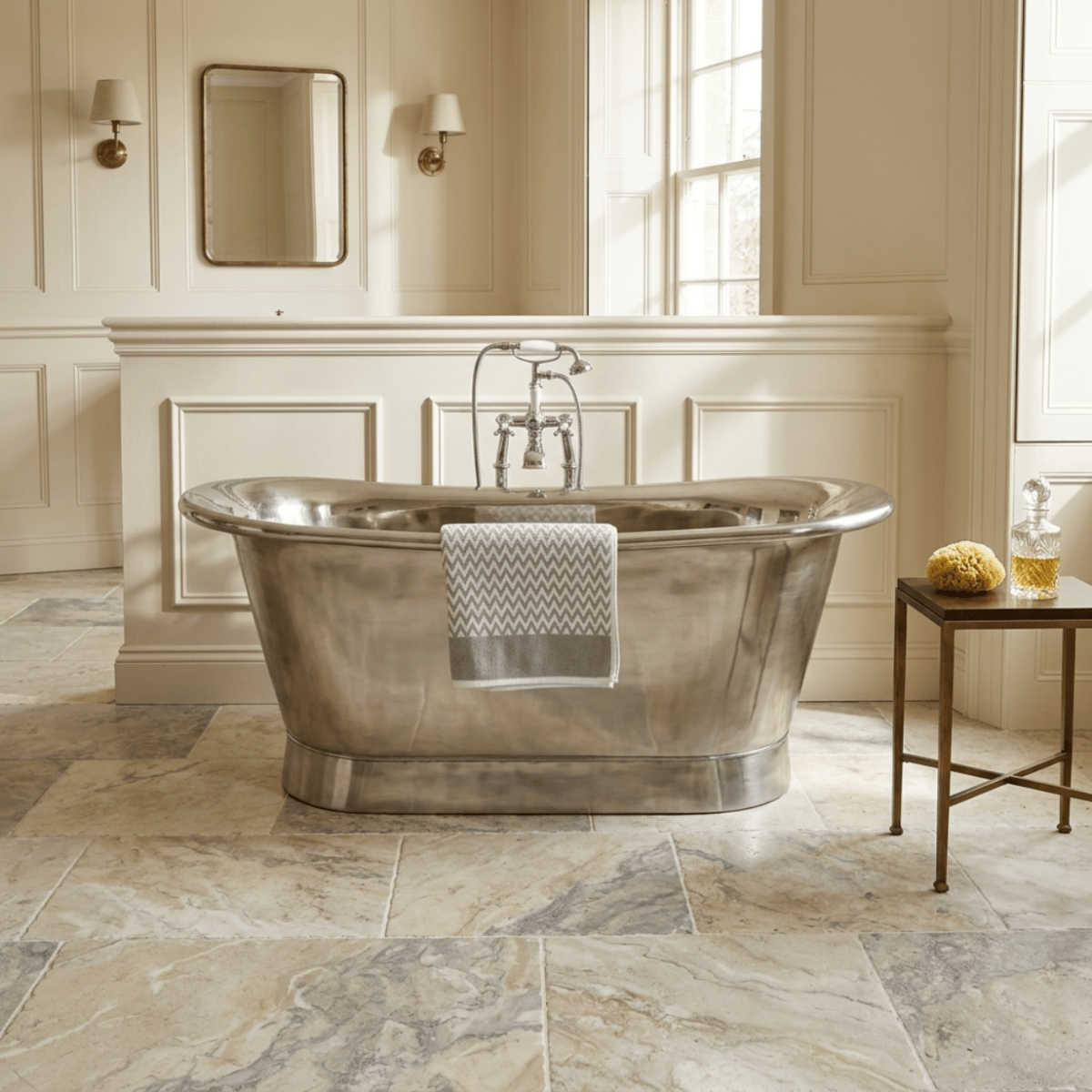 Hurlingham Allingham Nickel Freestanding Bath in Nickel