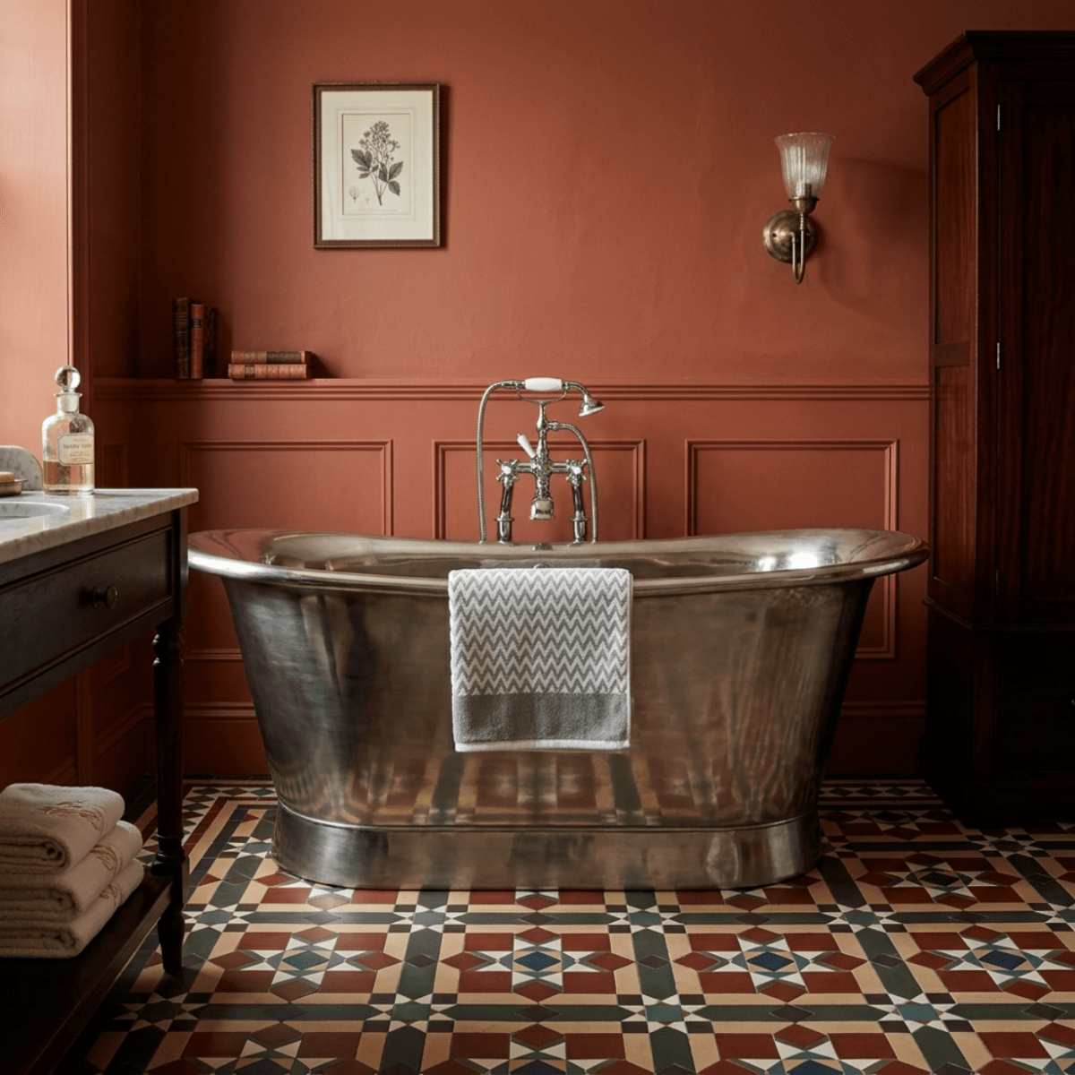 Hurlingham Allingham Nickel Freestanding Bath in Nickel