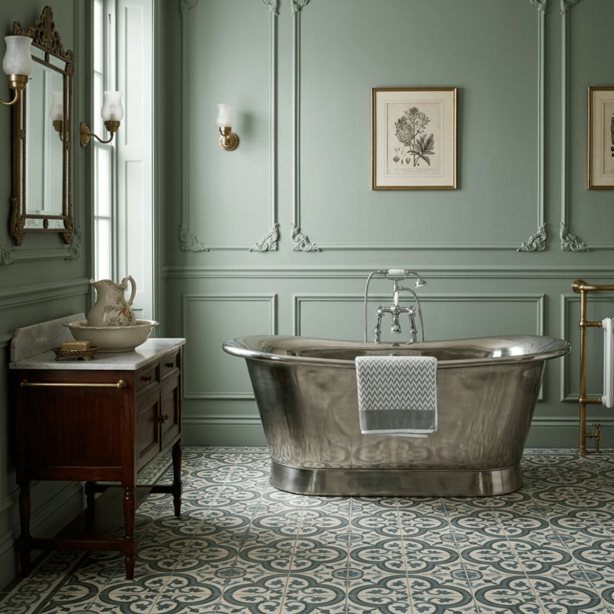 Hurlingham Allingham Nickel Freestanding Bath in Nickel