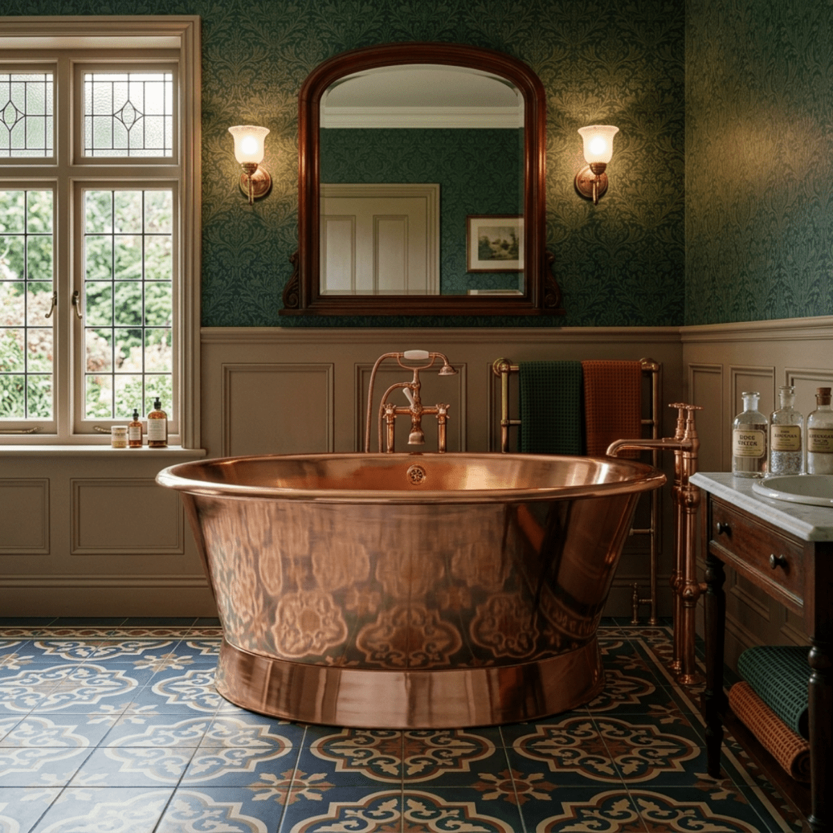 Hurlingham Baignoire Copper Freestanding Bath in Copper