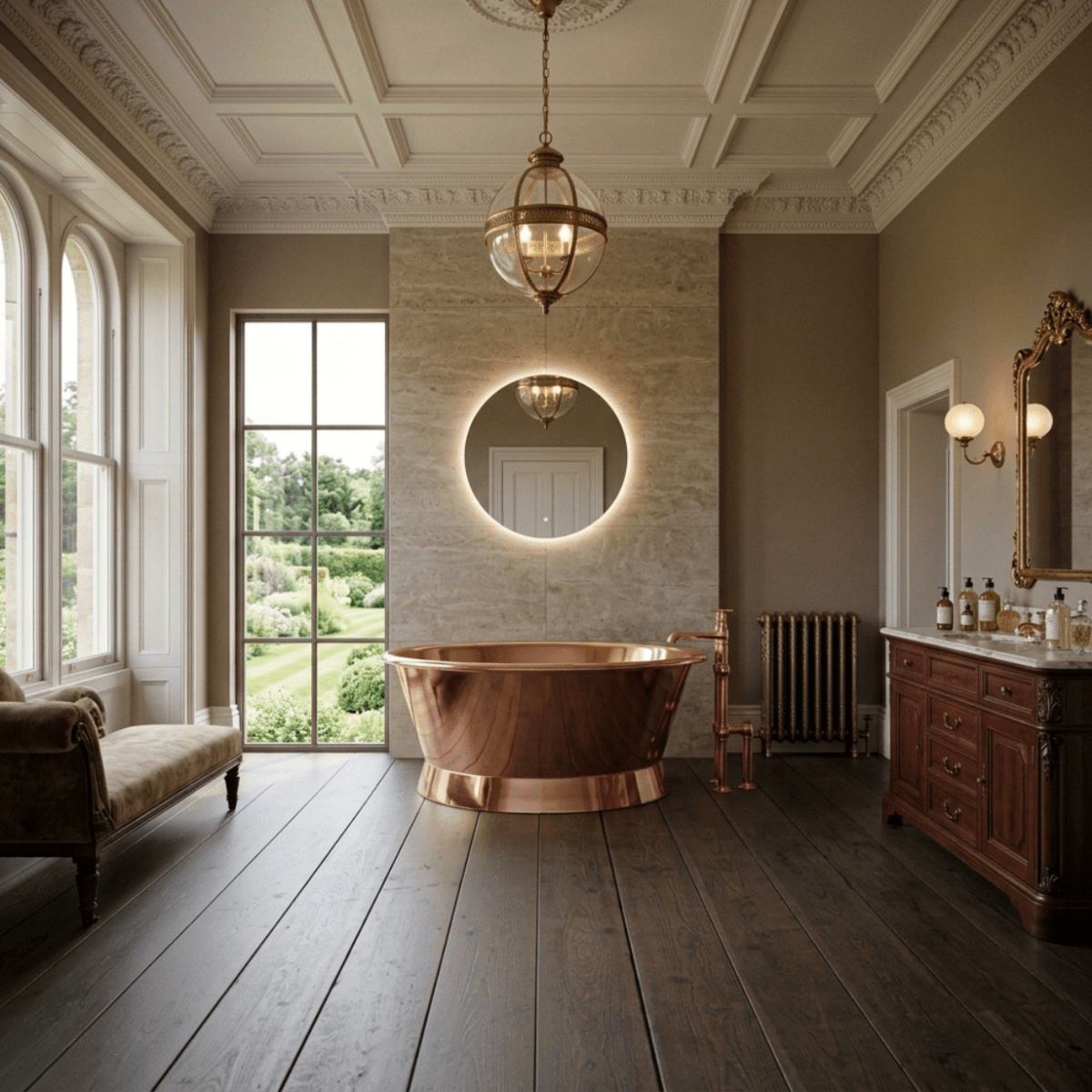Hurlingham Baignoire Copper Freestanding Bath in Copper
