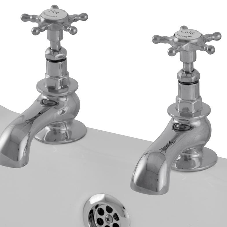 Hurlingham Pair Of Deck Mounted Bath Taps - Ice Cold Spice | Chrome 157H mm