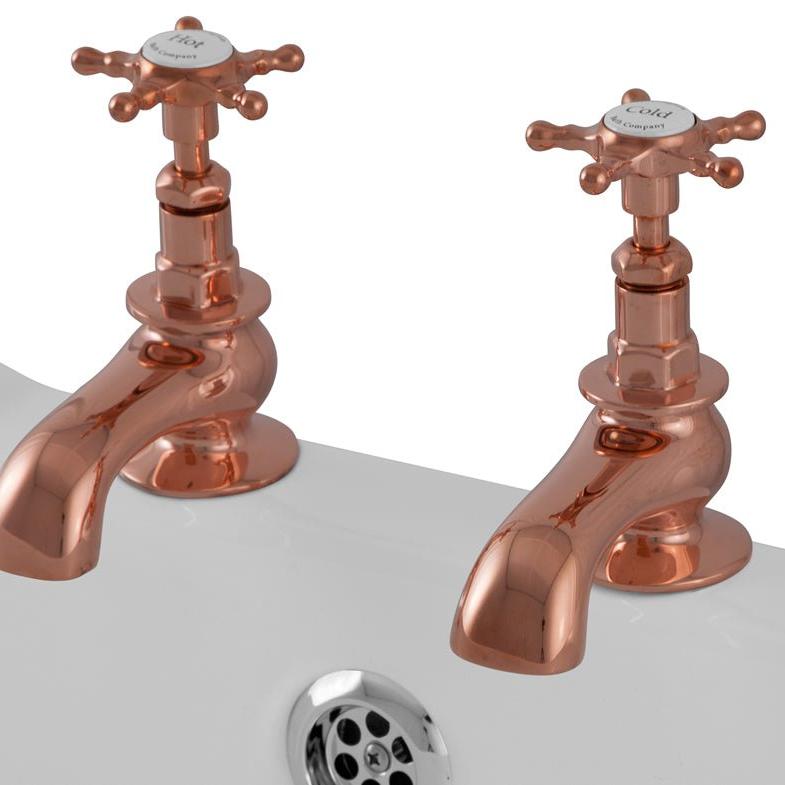 Hurlingham Pair Of Deck Mounted Bath Taps - Ice Cold Spice | Chrome 157H mm