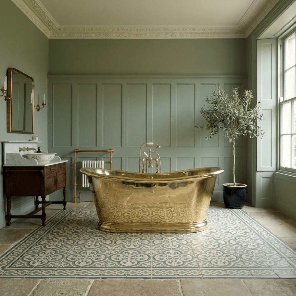 Hurlingham Baths Brass Bulle Freestanding Bath in Brass