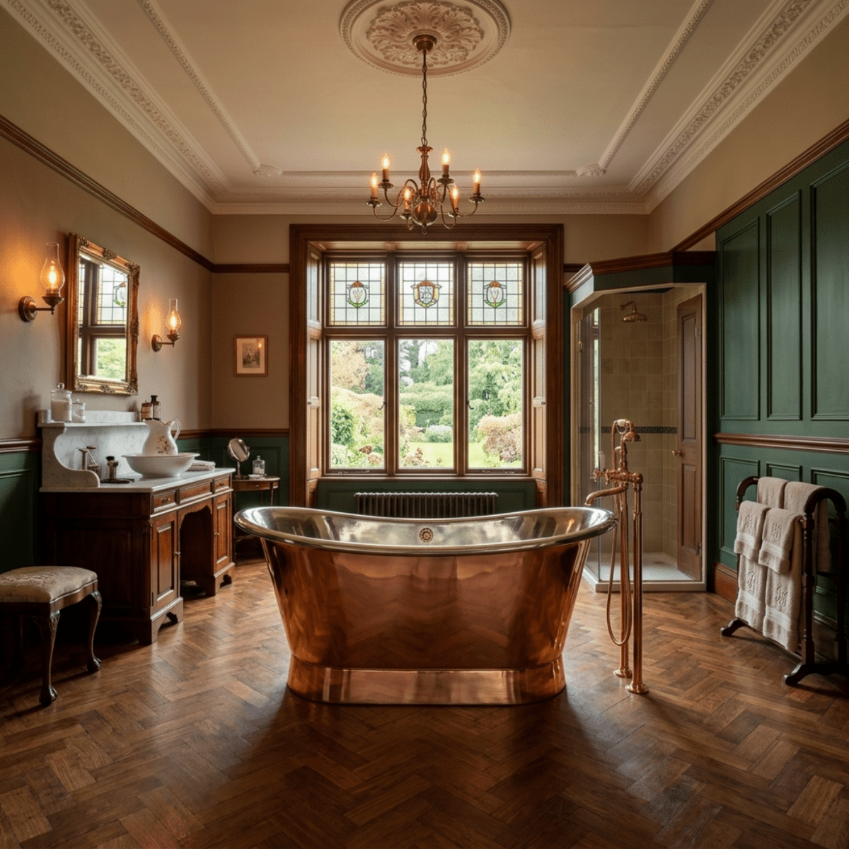 Hurlingham Bijou with Nickel Interior Freestanding Bath in Copper