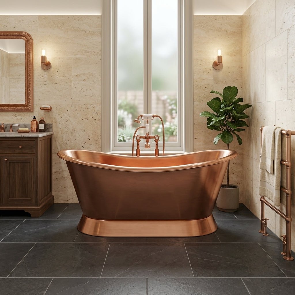 Hurlingham Copper Bateau Freestanding Bath in Copper