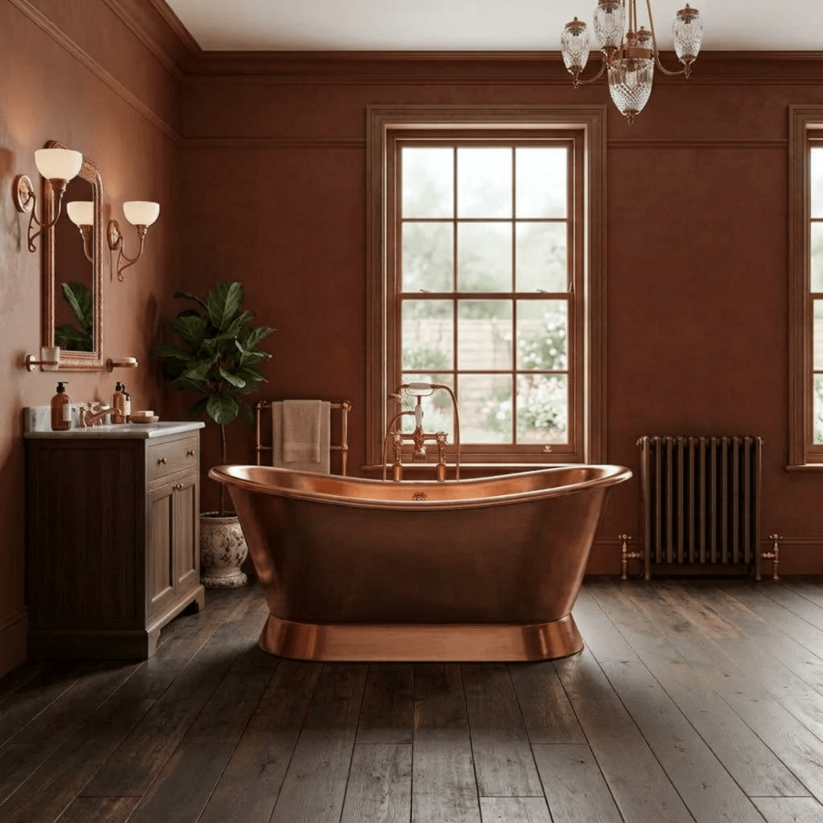 Hurlingham Copper Bateau Freestanding Bath in Copper
