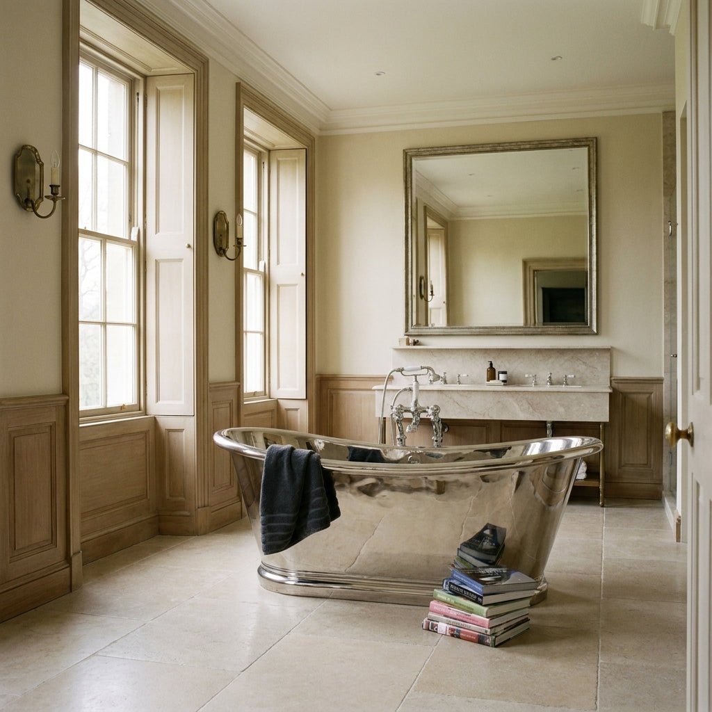 Hurlingham Copper Bulle Nickel Freestanding Rolltop Bath in Nickel