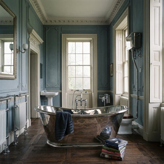 Hurlingham Copper Bulle Nickel Freestanding Rolltop Bath in Nickel