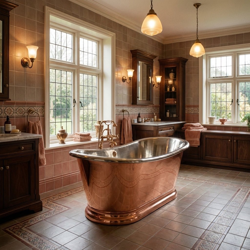 Hurlingham Copper Bulle Reserve with Nickel Interior Freestanding Bath in Copper