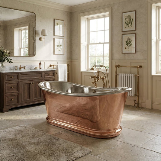 Hurlingham Copper Bulle Reserve with Nickel Interior Freestanding Bath in Copper