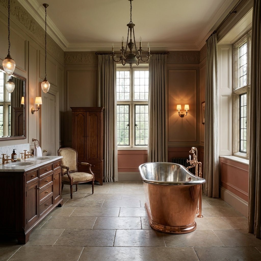 Hurlingham Copper Bulle Reserve with Nickel Interior Freestanding Bath in Copper
