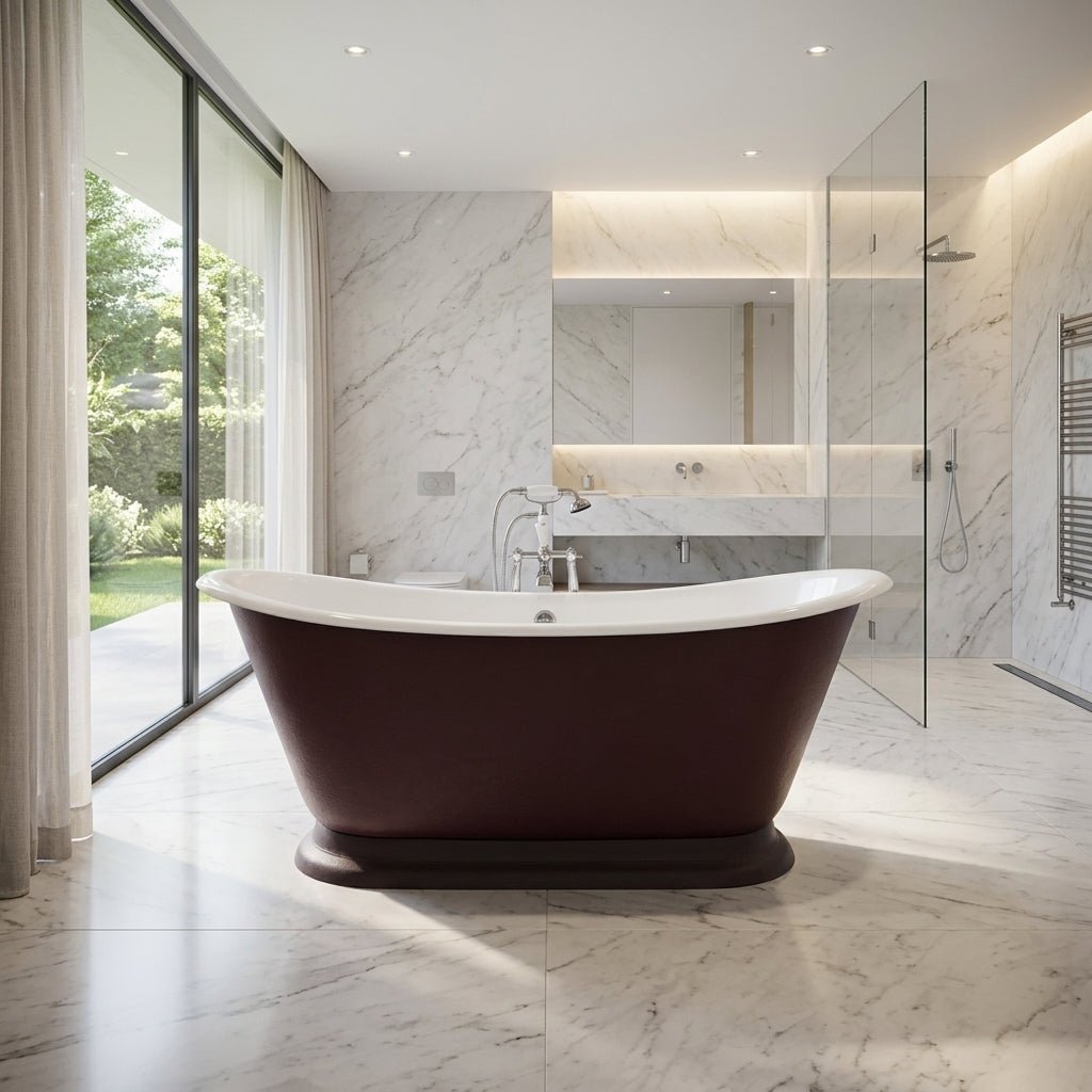 Hurlingham Galleon Cast Iron Bath in Conway - Leather in Conway - Leather