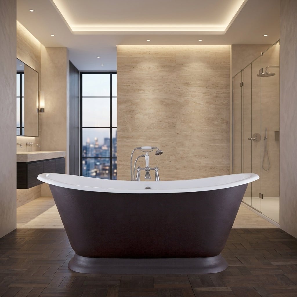 Hurlingham Galleon Cast Iron Bath in Conway - Leather in Conway - Leather