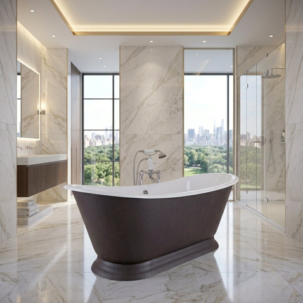 Hurlingham Galleon Cast Iron Bath in Conway - Leather in Conway - Leather