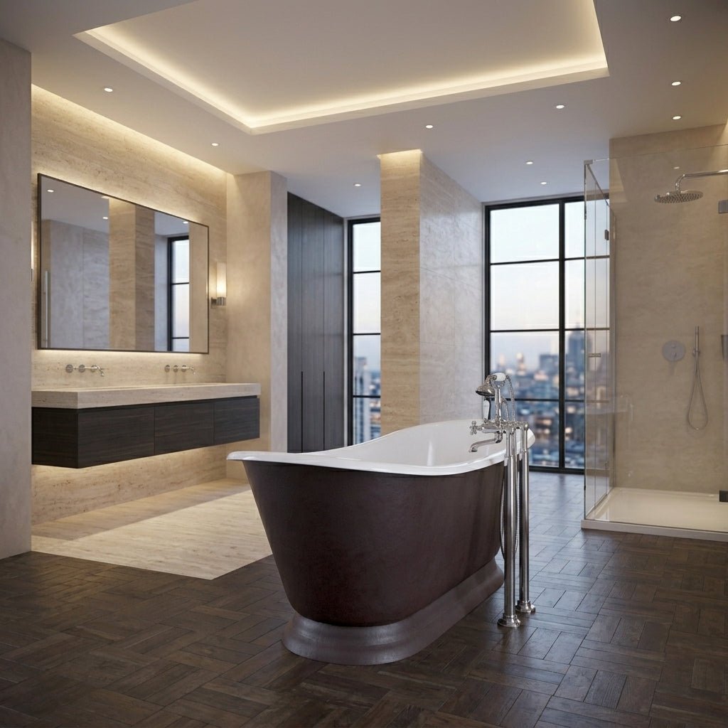 Hurlingham Galleon Cast Iron Bath in Conway - Leather in Conway - Leather