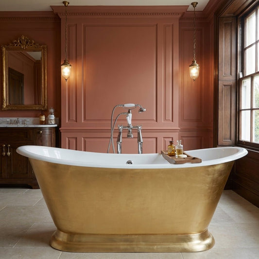 Hurlingham Galleon Cast Iron Bath in Faux Gold in Faux Gold