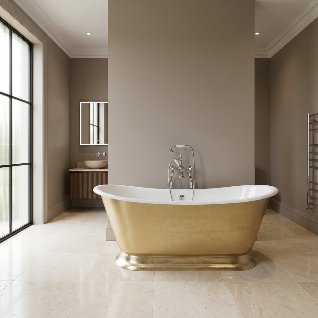 Hurlingham Galleon Cast Iron Bath in Faux Gold in Faux Gold