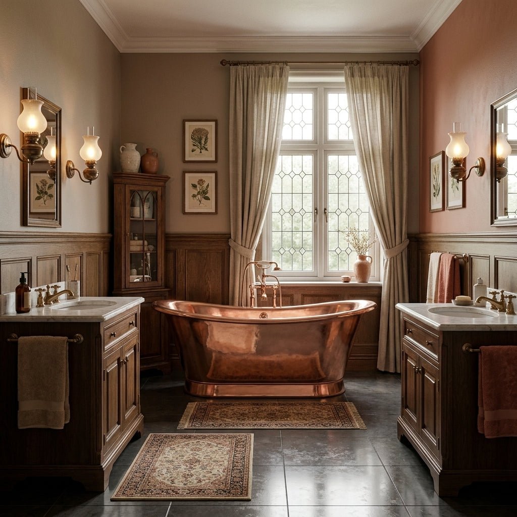 Hurlingham Normandy with Copper Interior Freestanding Bath in Copper