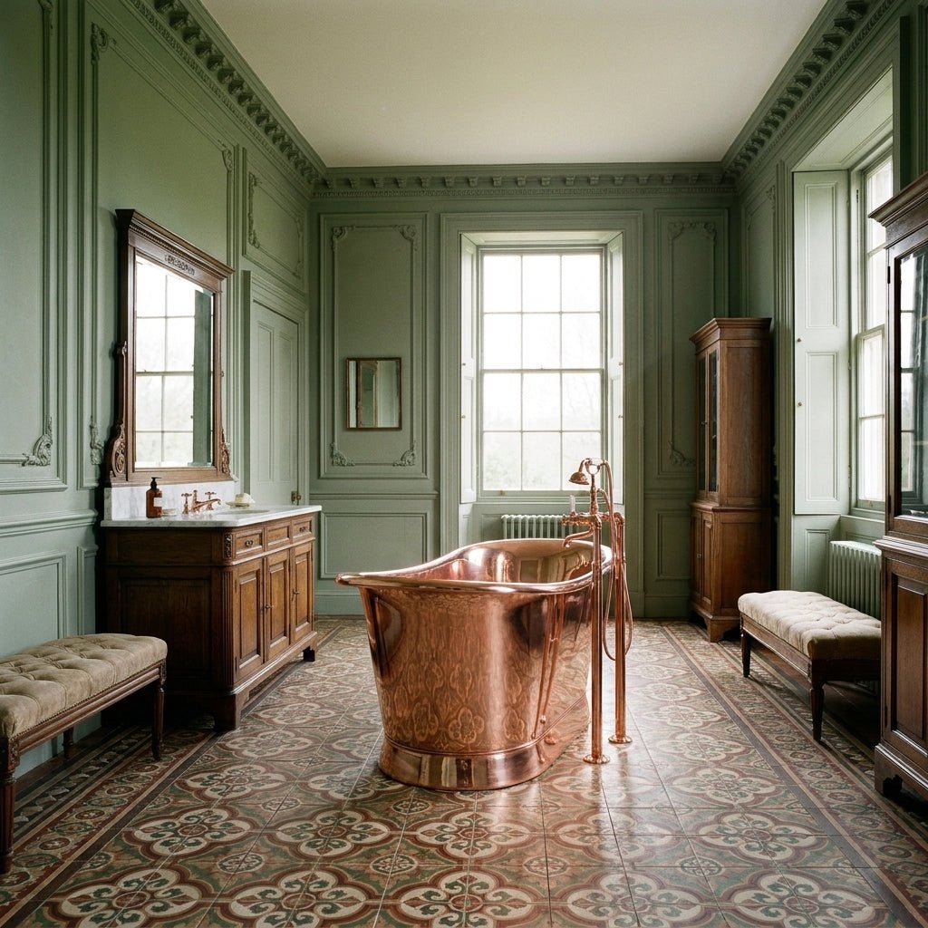 Hurlingham Normandy with Copper Interior Freestanding Bath in Copper