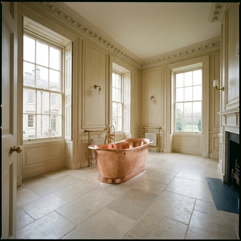 Hurlingham Normandy with Copper Interior Freestanding Bath in Copper
