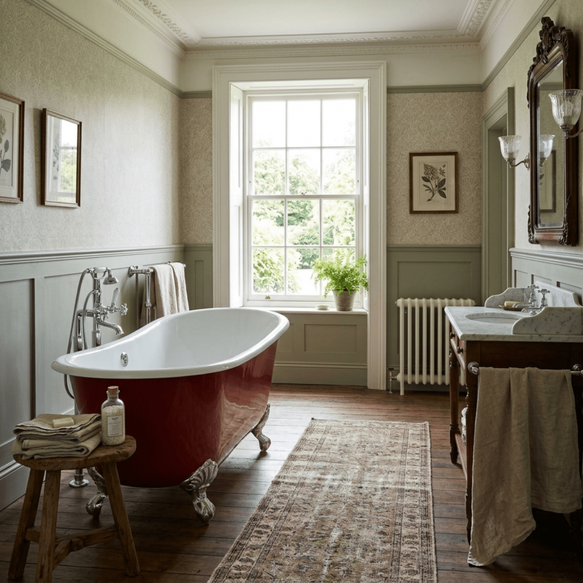 Hurlingham Shelley Cast Iron Bath in Farrow & Ball Blue Gray