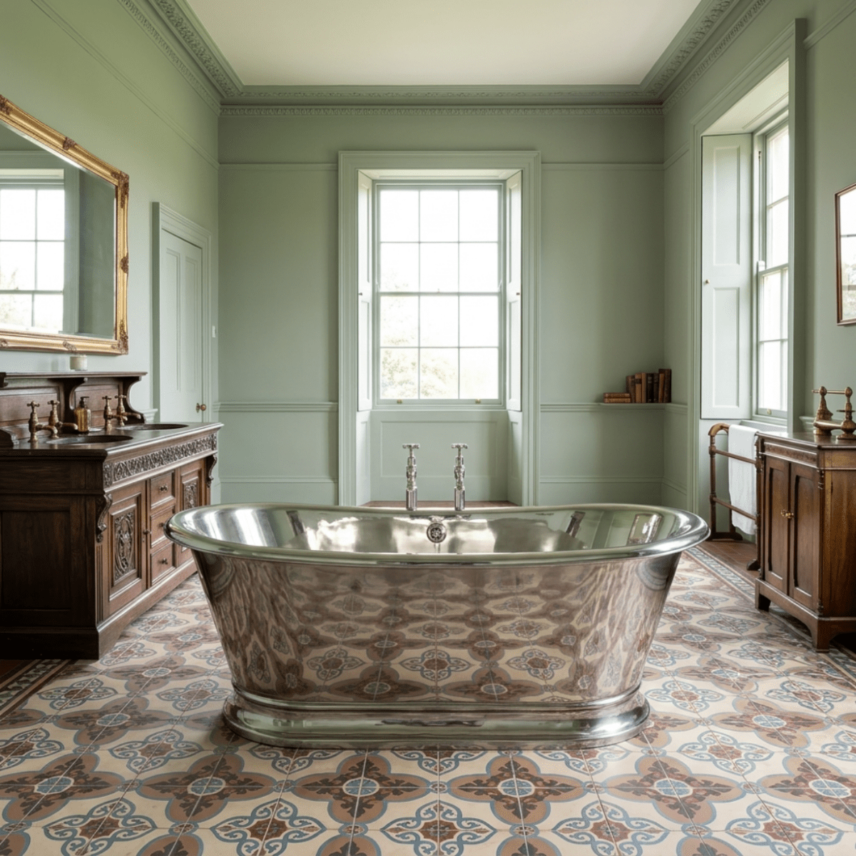 Hurlingham Zille Nickel Freestanding Bath in Nickel
