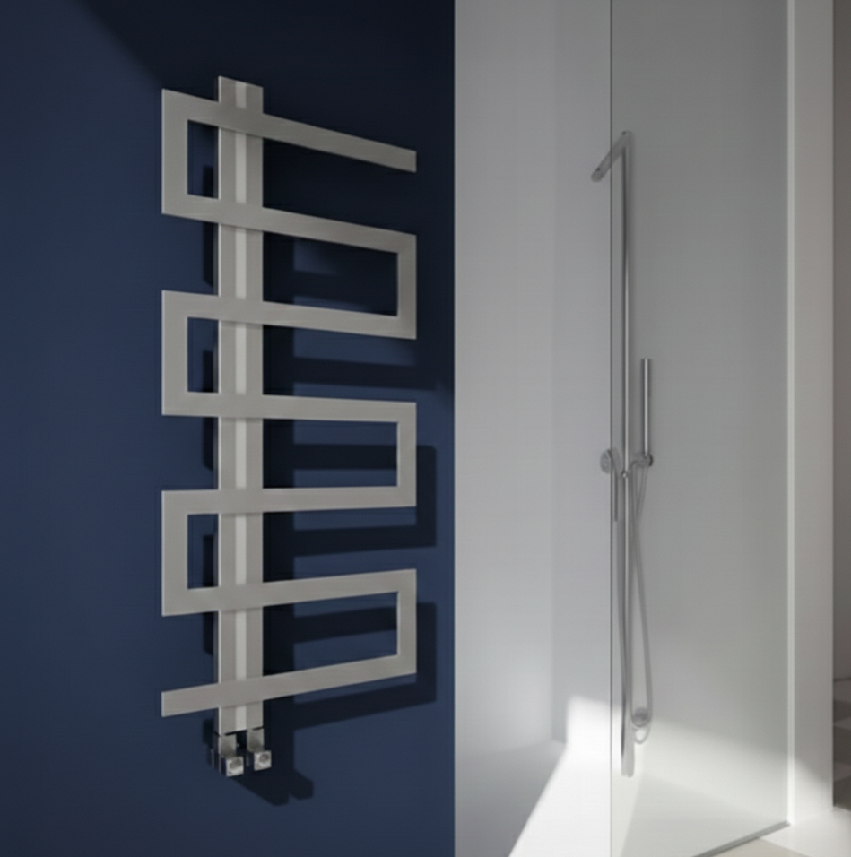 Carisa Ibiza Geometric Stainless Steel Bathroom Radiator | 2 finishes, 3 sizes