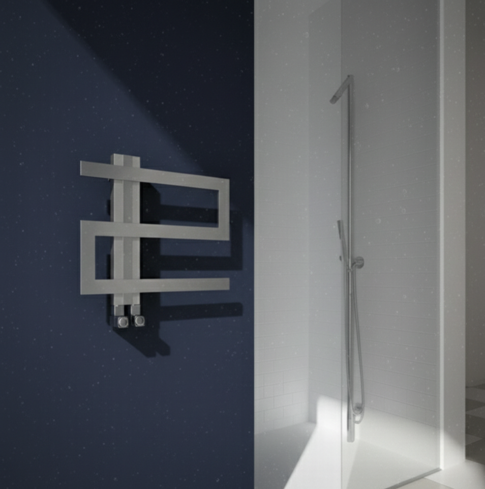 Carisa Ibiza Geometric Stainless Steel Bathroom Radiator | 2 finishes, 3 sizes