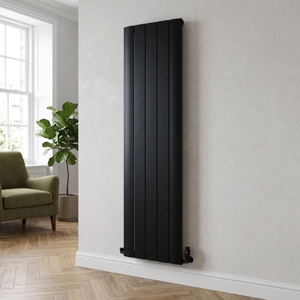 Ice Cold Spice Austin Vertical Aluminium Designer Radiator in Black