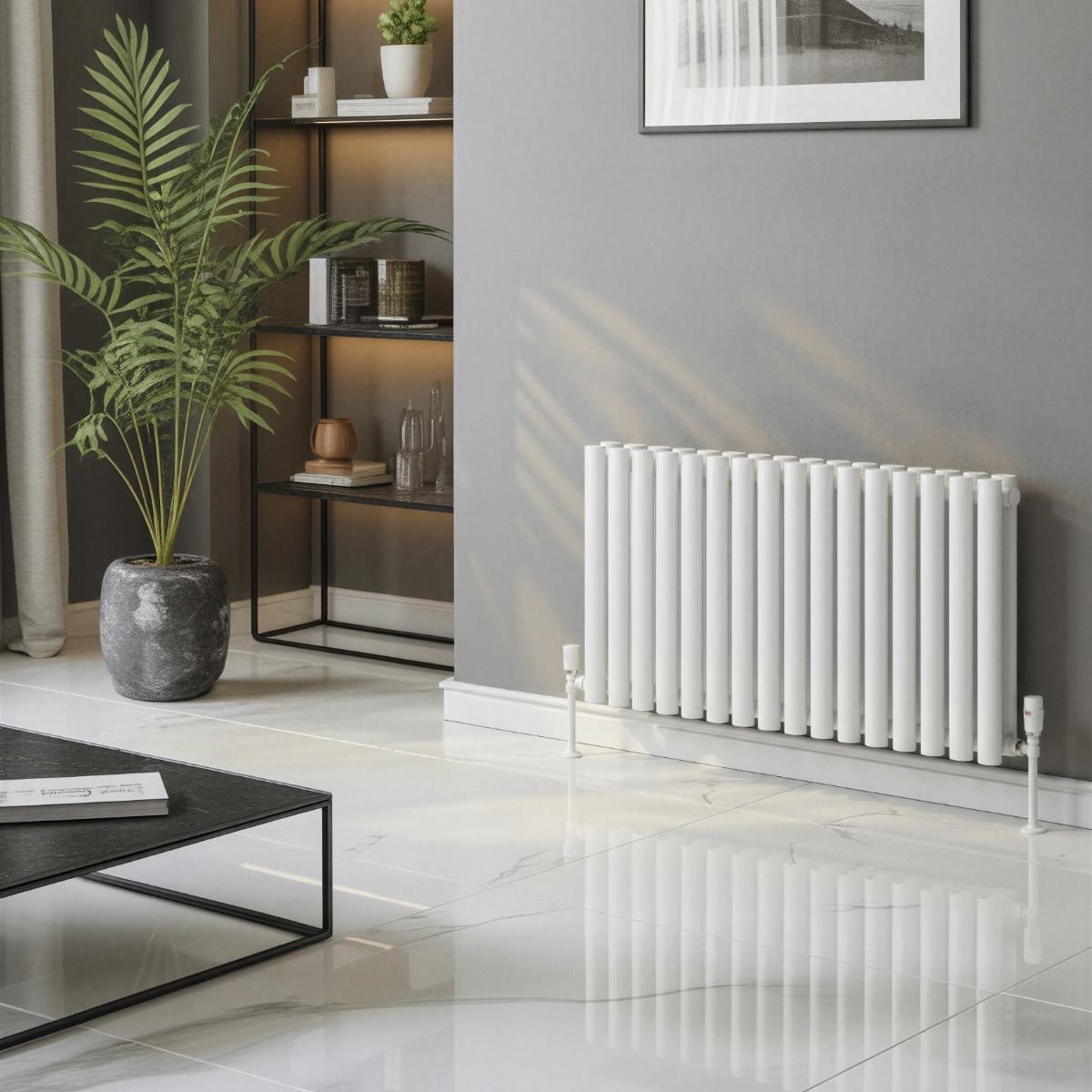 Ice Cold Spice Brooklyn Horizontal Designer Radiator in White