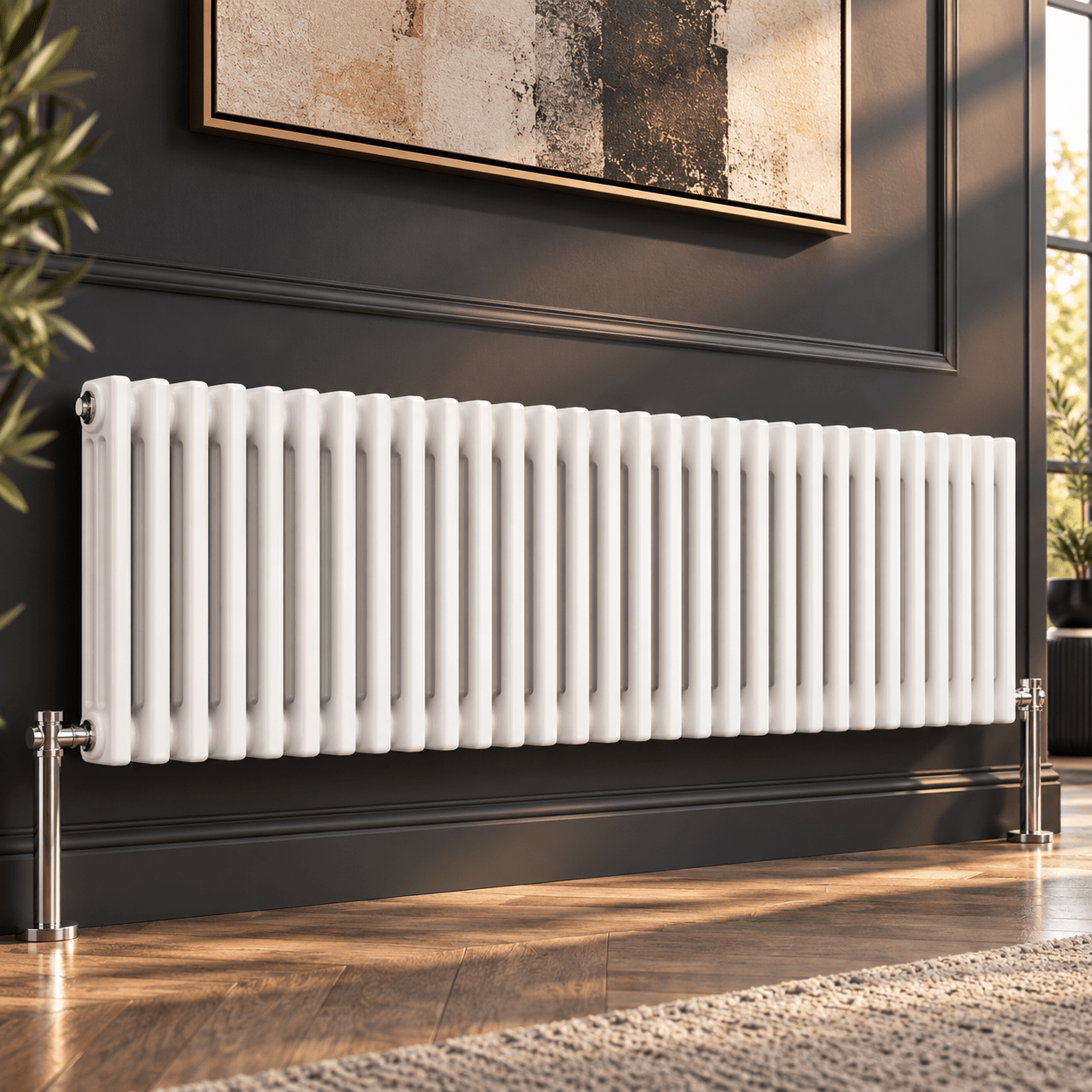 Ice Cold Spice Hudson 3 Column Horizontal Radiator in White