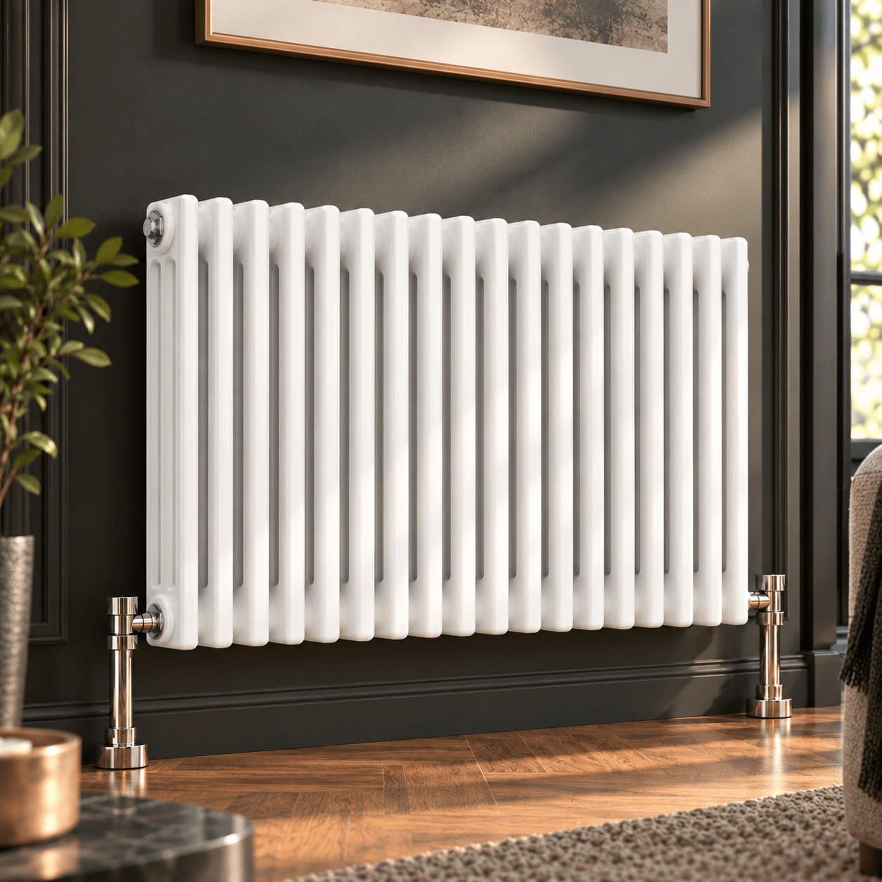 Ice Cold Spice Hudson 3 Column Horizontal Radiator in White