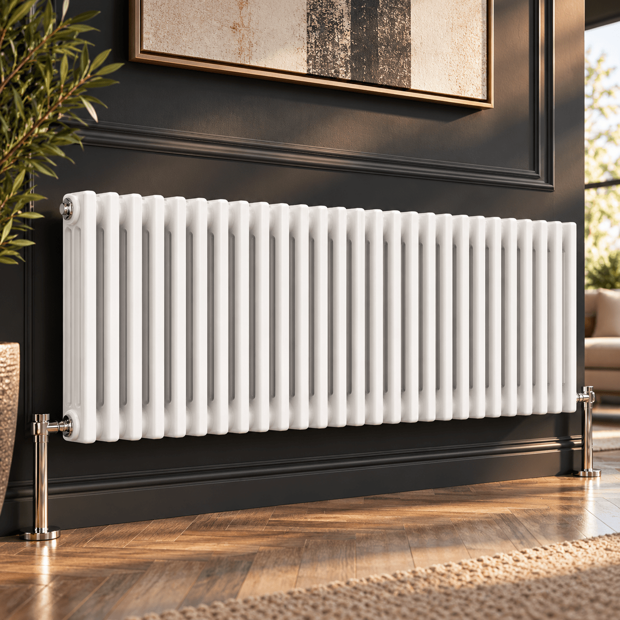 Ice Cold Spice Hudson 3 Column Horizontal Radiator in White