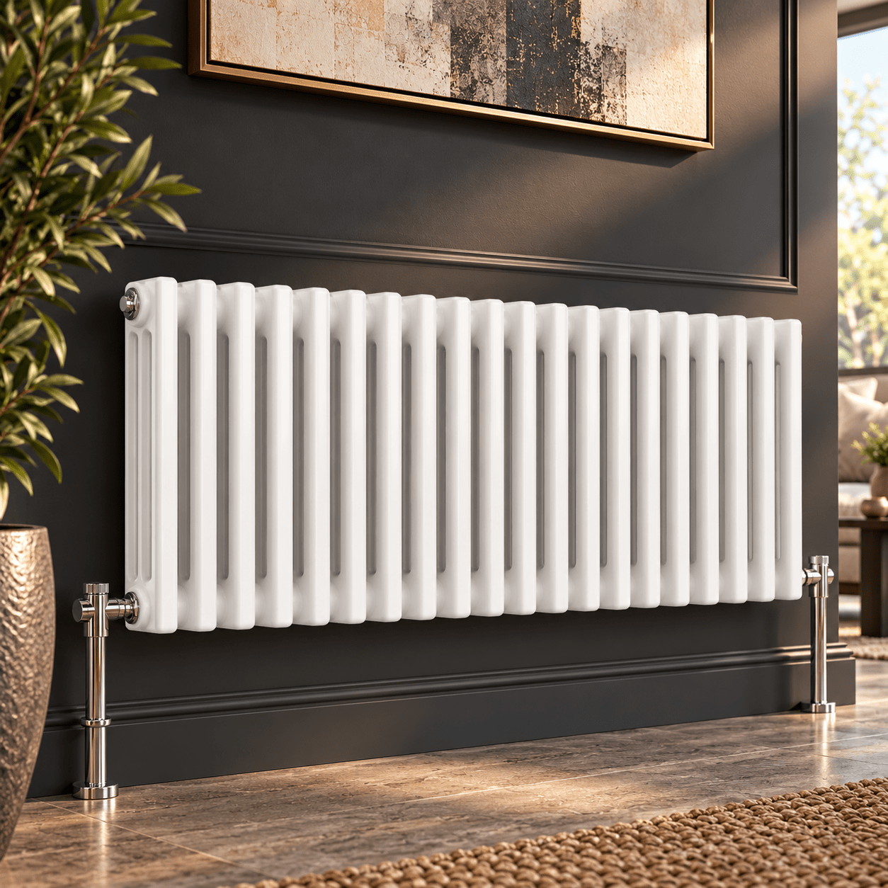 Ice Cold Spice Hudson 3 Column Horizontal Radiator in White