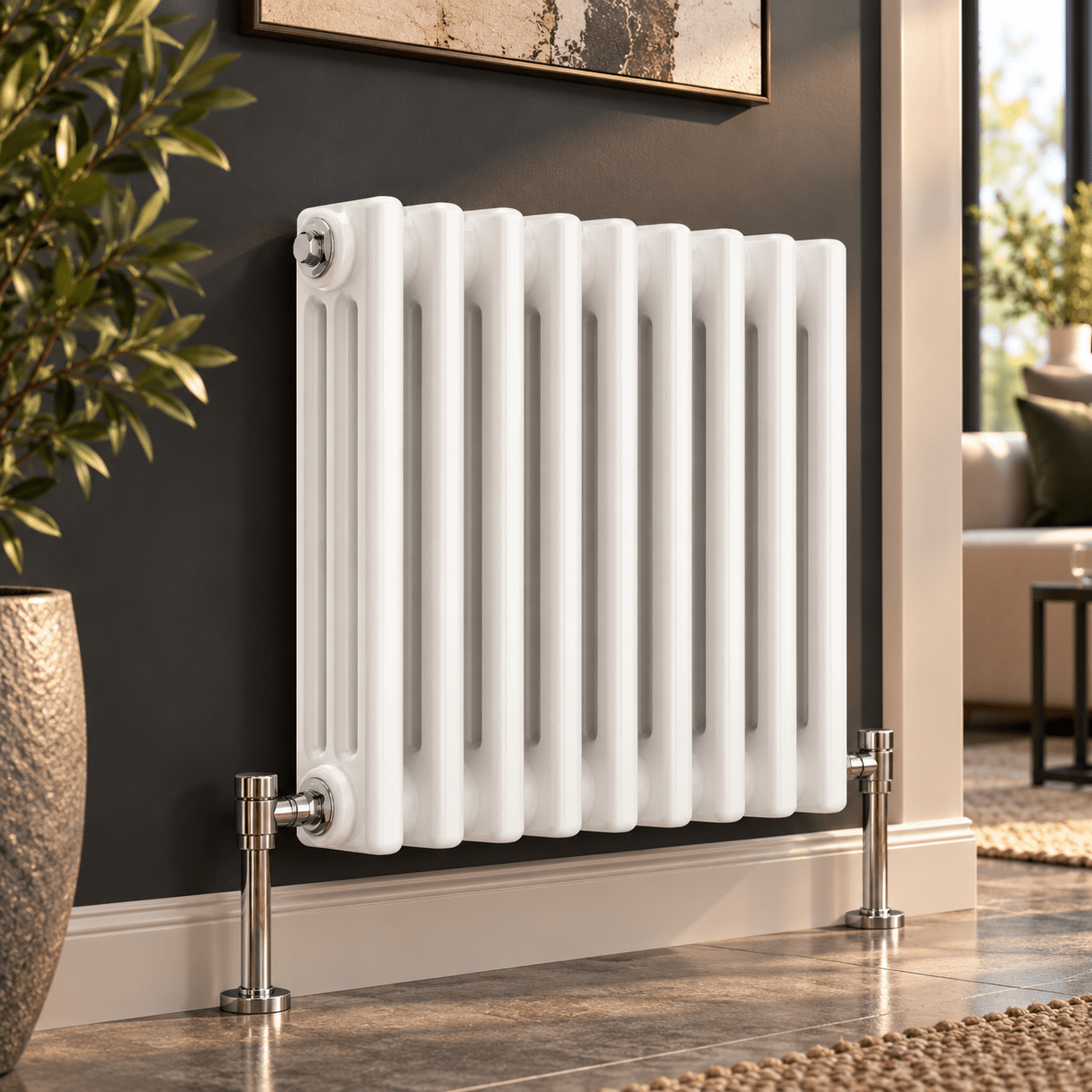 Ice Cold Spice Hudson 3 Column Horizontal Radiator in White
