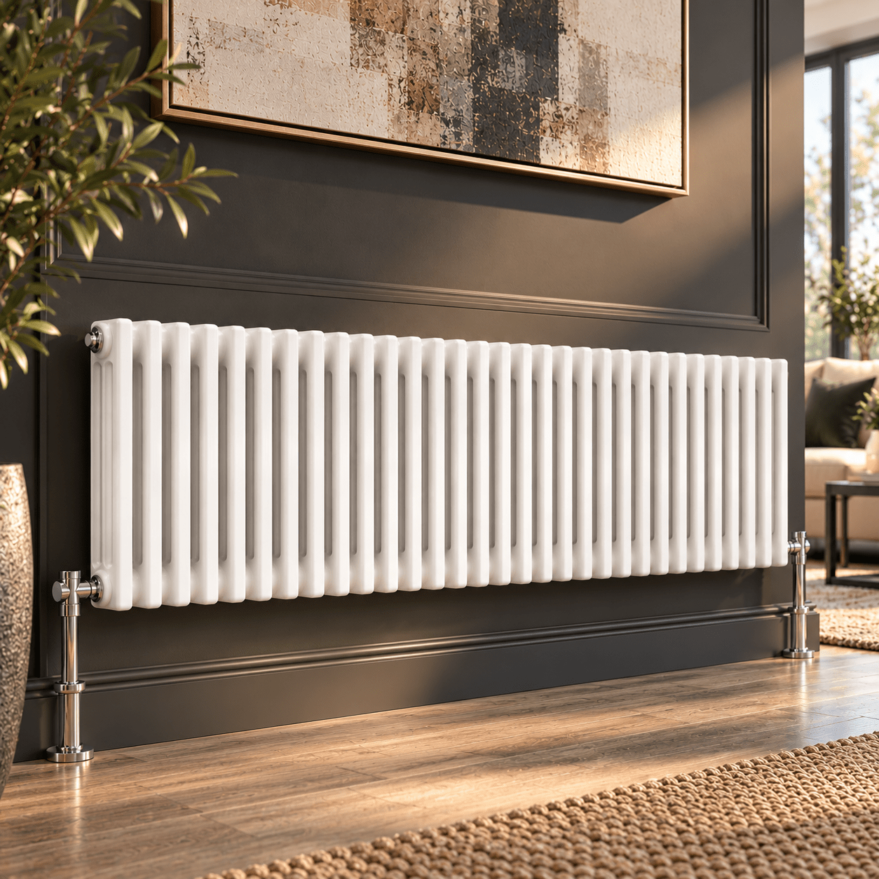Ice Cold Spice Hudson 3 Column Horizontal Radiator in White