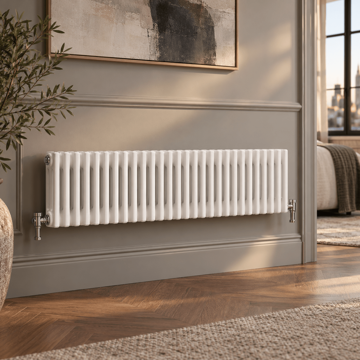 Ice Cold Spice Hudson 3 Column Horizontal Radiator in White